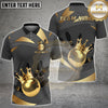 Maxcorners Bowling Golden Crown King Ball Multicolor Customized Name, Team Name 3D Shirts