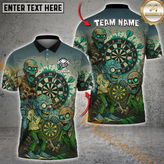 Maxcorners Darts Zombie Attack Personalized Name, Team Name Shirt