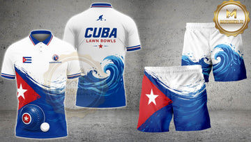 Maxcorners Cuba Lawn Bowls Personalized Polo Shirt & Shorts Set
