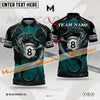 Maxcorners Billiard Dragon 8-Ball  Multicolor Options Personalized Name, Team Name 3D Polo Shirt