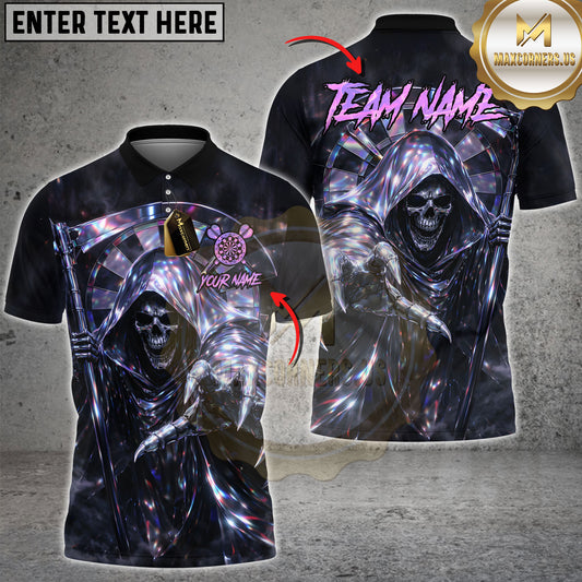 Maxcorners Darts Grim Reaper Metallic Scythe Personalized Name 3D Unisex Shirt