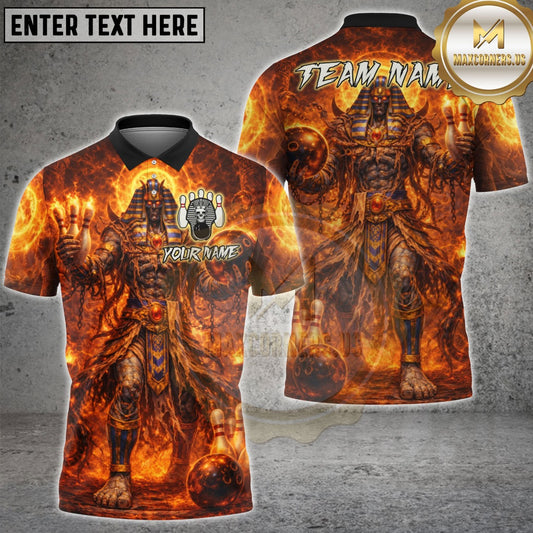 Maxcorners Bowling Dark Pharaoh Thunder Multicolor Customized Name, Team Name 3D Shirt (4 Colors)