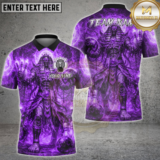 Maxcorners Bowling Dark Pharaoh Thunder Multicolor Customized Name, Team Name 3D Shirt (4 Colors)