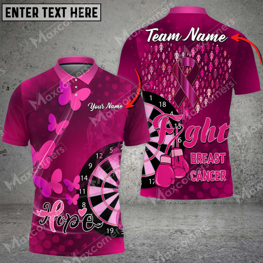 Maxcorners Darts Unique Multicolor Option Customized Name, Team Name 3D Polo Shirt (4 Colors)