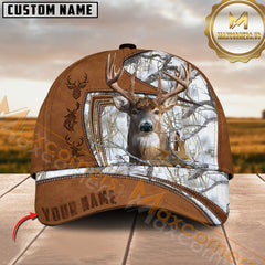 Maxcorners Deer Antler Camo Leather-Style Personalized Hat 3D Printed Multicolor