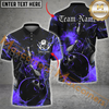 Maxcorners Gear With Skull-Themed Bowling Jersey Multicolor Option Customized Name, Team Name 3D Polo Shirt