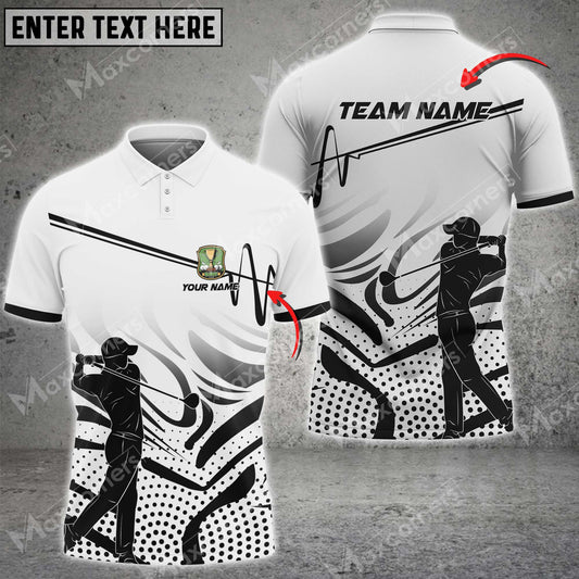 MaxCorners Golfs Customized Name Sport Jersey Multicolor Custom 3D Polo Shirt (5 Colors)