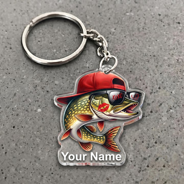 Maxcorners Pike Fishing Funny Love Personalized Name 3D Keychain And Ornament