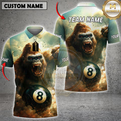 Maxcorners Gorilla 9-Ball Fury Billiard Jersey Personalized Name, Team Name 3D Shirt