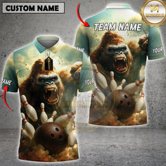 Maxcorners Gorilla Bowling Smash Jersey Personalized Name, Team Name 3D Shirts 2