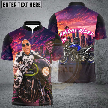 Maxcorners  Personalized Name Knight Rider Zipper Polo Unisex 3D Shirt For Virginia Velez