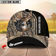 Maxcorners Camo Deer Hunting Pursuit Multicolor Personalized Name 3D Cap