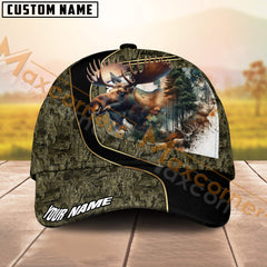 Maxcorners Hunting Moose Camo Pattern Multicolor Option Personalized 3D Cap