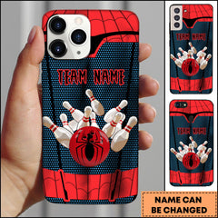Maxcorners Bowling Superhero Spider Ball Comic Style Personalized Team Name 3D Phone Case