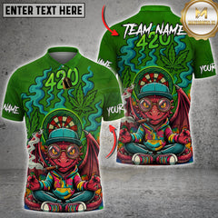 Maxcorners Darts 420 Smoking Dragon Zen Cartoon Personalized Name 3D Unisex Shirt