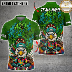 Maxcorners Darts 420 Smoking Eagle Zen Cartoon Personalized Name 3D Unisex Shirt