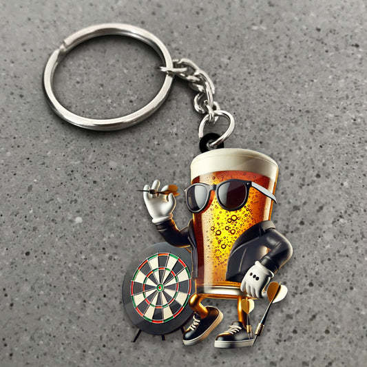 Maxcorners Darts Beer Cup Character Dartboard 3D Keychain