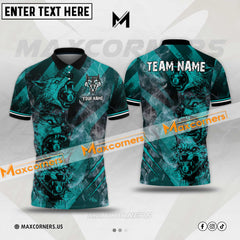Maxcorners Billiard Wolf Smoke Multicolor Options Personalized Name, Team Name 3D Polo Shirt