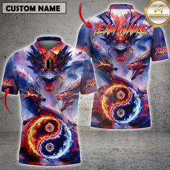 Maxcorners Dragon Inferno Billiard Personalized Name, Team Name 3D Shirt