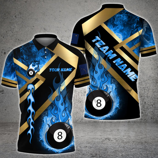 Maxcorners Billiard 8 Ball Fireball Customized Name, Team Name 3D Shirt For Heather