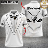 Maxcorners Golf Tuxedo Crossed Clubs Personalized Name 3D Unisex Shirt