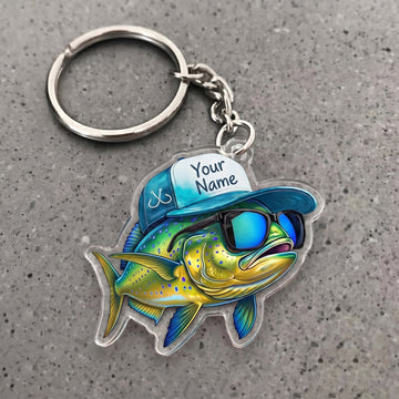 Maxcorners Mahi Mahi Fishing Cool Fish Personalized Name 3D Keychain And Ornament