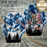 Maxcorners American Flag Duck Hunting Buck Around And Find Out Custom Name Shirt 3D All Over Printed Clothes