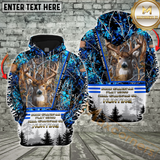 Maxcorners Blue Deer Hunting Some Grandpas Play Bingo, Real Grandpas Go Hunting Custom Name 3D Hoodie All Over Printed Clothes