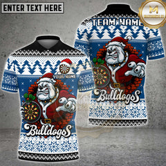 Maxcorners Christmas Bulldog Dart Multicolor Customized Name, Team Name 3D Shirt