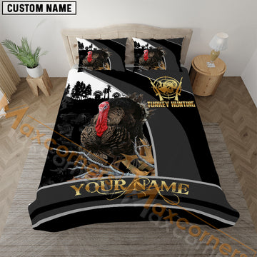 Maxcorners Turkey Hunting Forest Classic Bedding Set 3D Print Custom Name