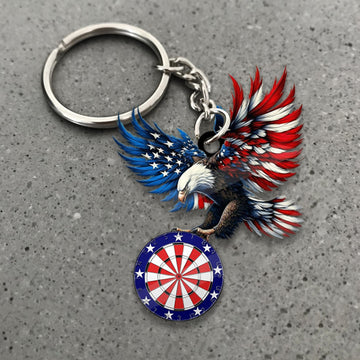 Maxcorners Darts American Eagle Dartboard 3D Keychain
