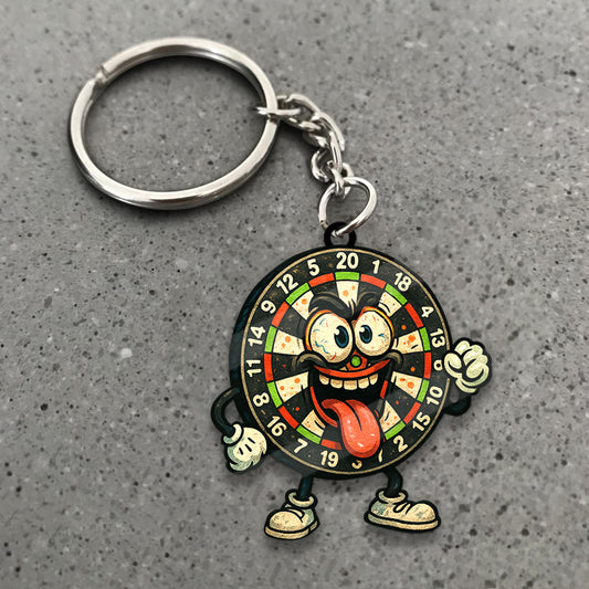 Maxcorners Darts Crazy Retro Dartboard 3D Keychain