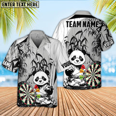 Maxcorners Darts Funny Panda Customized Name, Team Name 3D Polo Shirt