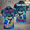 Maxcorners Bowling Cool Shark Graffiti Street Style  Multicolor Customized Name, Team Name 3D Polo Shirt