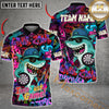 Maxcorners Darts Cool Shark Graffiti Street Style  Multicolor Customized Name, Team Name 3D Polo Shirt