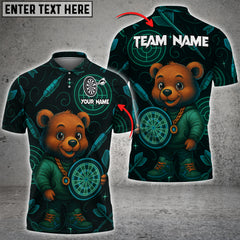 Maxcorners Bowling Cute Bear Holding Board Multicolor Personalized 3D Shirt