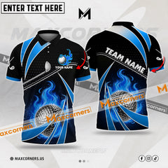 Maxcorners Golf Fire Light Personalized Name, Team Name Unisex Shirt (Multicolor Options)