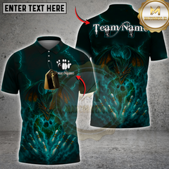 Maxcorners Bowling Electric Dragon Multicolor Customized Name, Team Name 3D Shirts