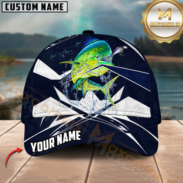 Maxcorners Fishing Jersey Blue Water Personalized 3D Cap (6 Breeds)