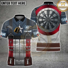 Maxcorners Darts Hero Suit Steel Dartboard Shield Design Personalized Name 3D Unisex Shirt