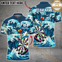 Maxcorners Darts Tsunami x Dartboard MutilColor Option Customized Name, Team Name 3D Polo Shirt