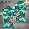 Maxcorners Darts Tsunami x Dartboard MutilColor Option Customized Name, Team Name 3D Polo Shirt