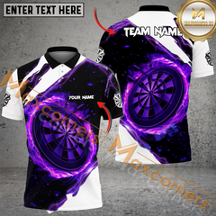 Maxcorners Darts Scratch Lightning Mutilcolor Option Customized Name, Team Name 3D Polo Shirt