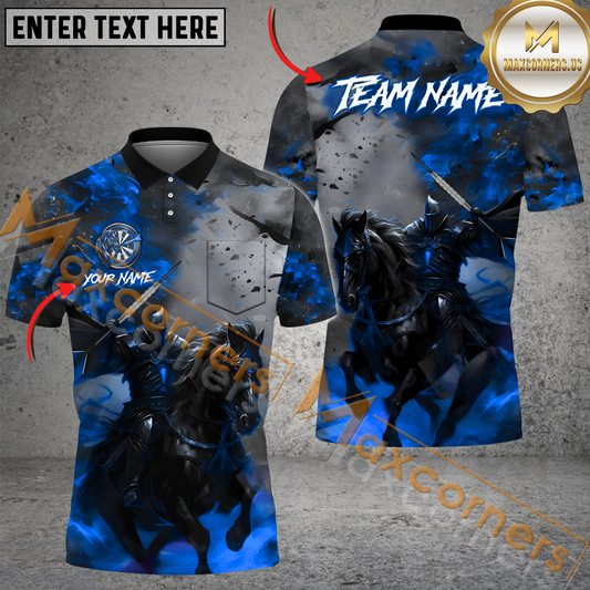 Maxcorners Darts Horseman Mutilcolor Options Personalized Name, Team Name 3D Polo Shirt