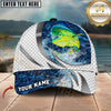 Maxcorners Fishing Silver Scale Pattern Realistic Jumping Fish Water Splash Personalized 3D Cap (11 Breeds)