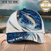 Maxcorners Fishing Silver Scale Pattern Realistic Jumping Fish Water Splash Personalized 3D Cap (11 Breeds)
