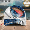 Maxcorners Fishing Silver Scale Pattern Realistic Jumping Fish Water Splash Personalized 3D Cap (11 Breeds)