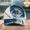 Maxcorners Fishing Silver Scale Pattern Realistic Jumping Fish Water Splash Personalized 3D Cap (11 Breeds)