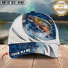 Maxcorners Fishing Silver Scale Pattern Realistic Jumping Fish Water Splash Personalized 3D Cap (11 Breeds)