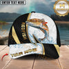 Maxcorners Fishing Gold Black Dynamic Jump Personalized 3D Cap (11 Breeds)